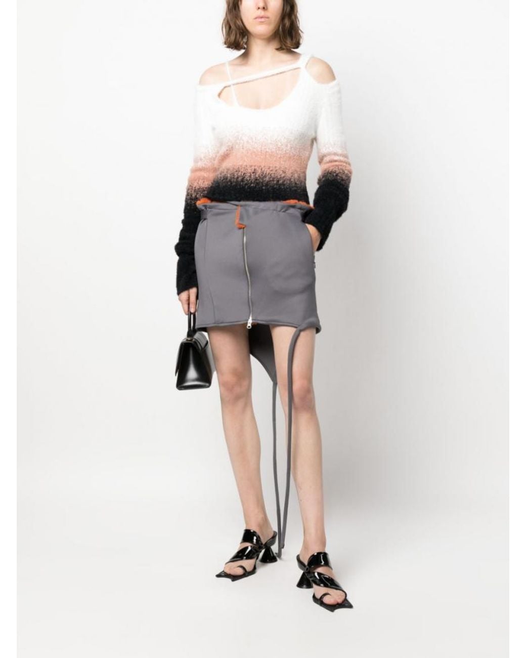 OTTOLINGER Gray Zipped Mini Skirt