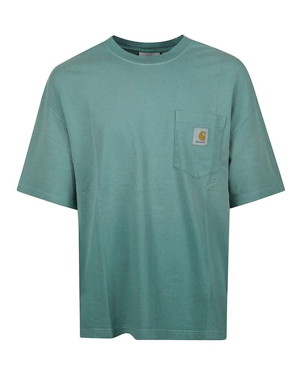 Carhartt Green Crewneck Logo T-Shirt for men