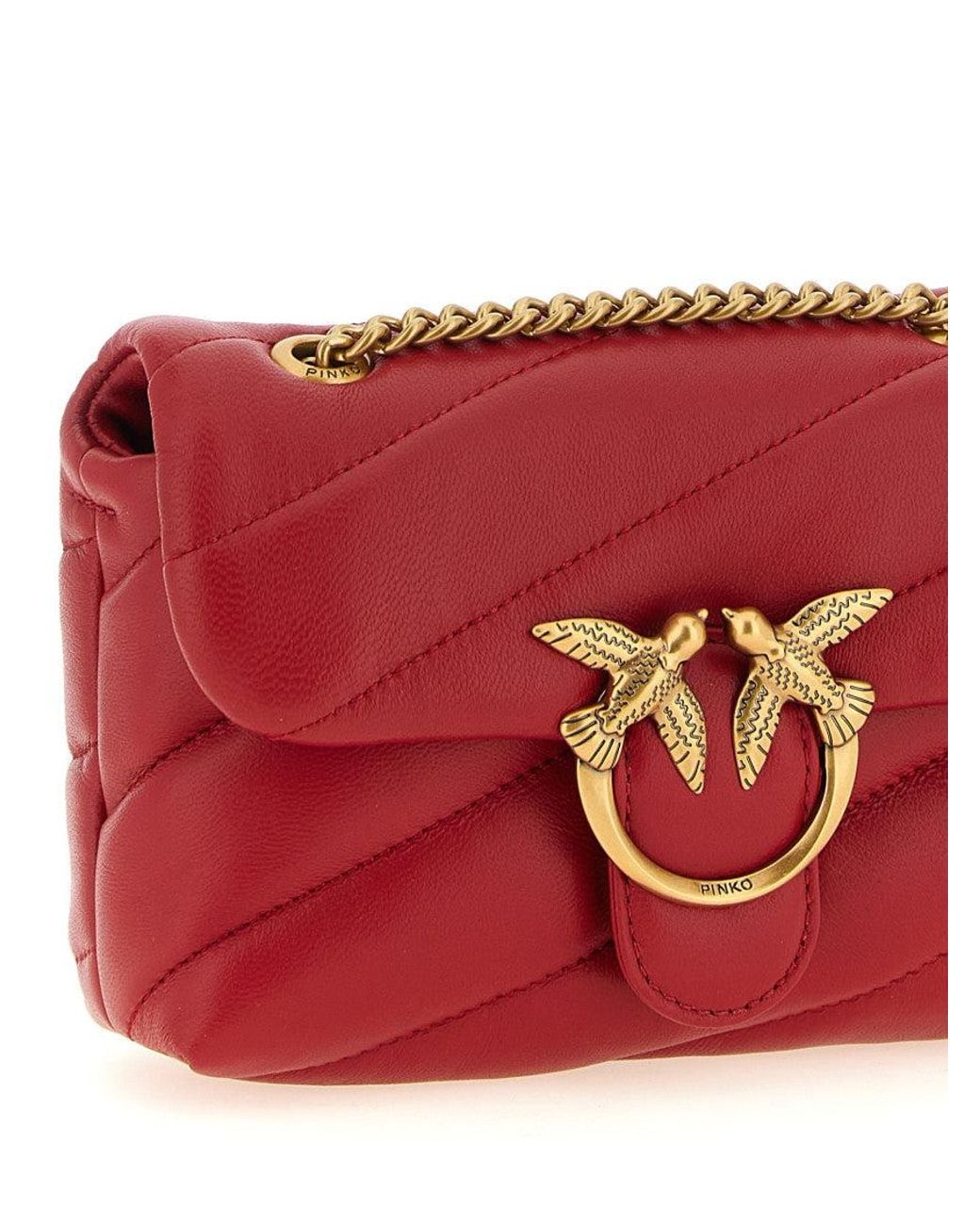 Pinko Red Love Puff Baby Shoulder Bag