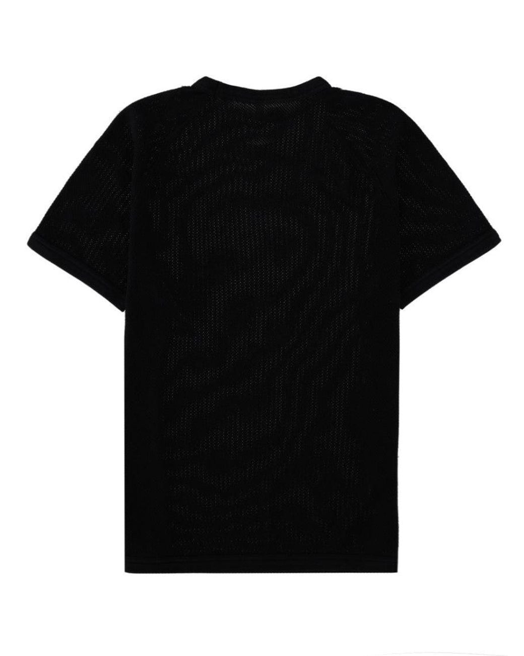 sunflower Black Perforated Crew Neck T-Shirt for men