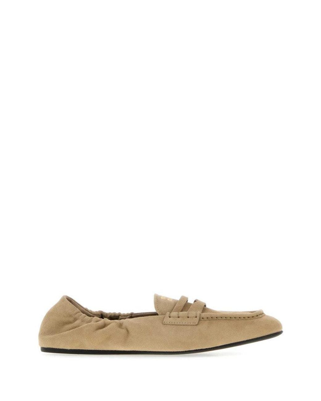 Miu Miu White Slip-On Loafers