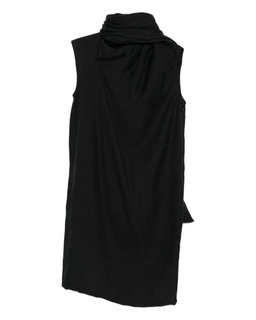 Totême Black Solid Cowl Neck Midi Dress
