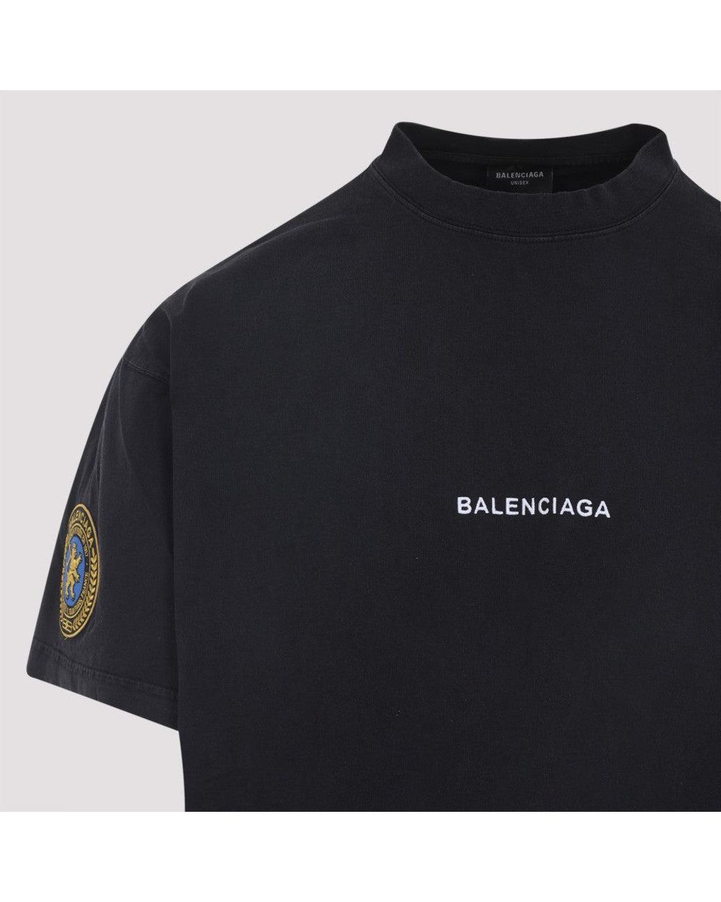Balenciaga Black Oversized Cotton T-Shirt for men