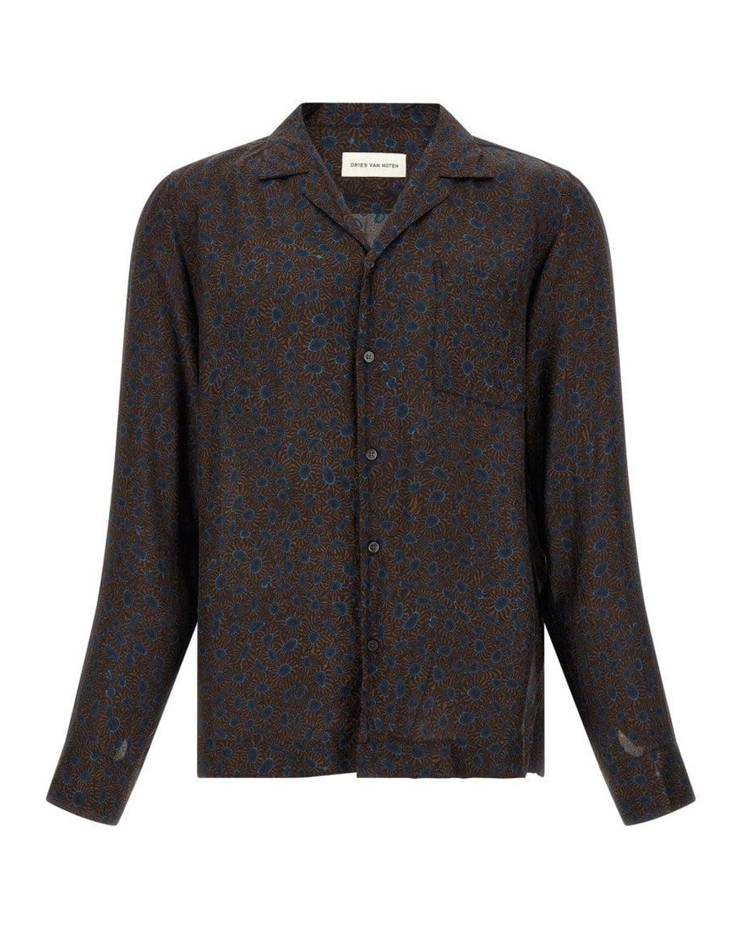 Dries Van Noten Black Relaxed Abstract Shirt for men
