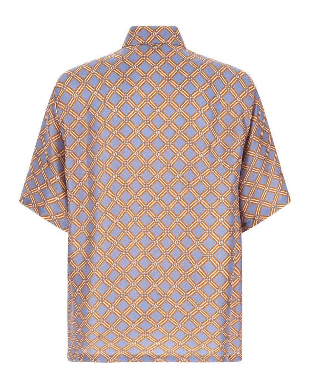 Fendi Pink Oversized Geometric Shirt for men