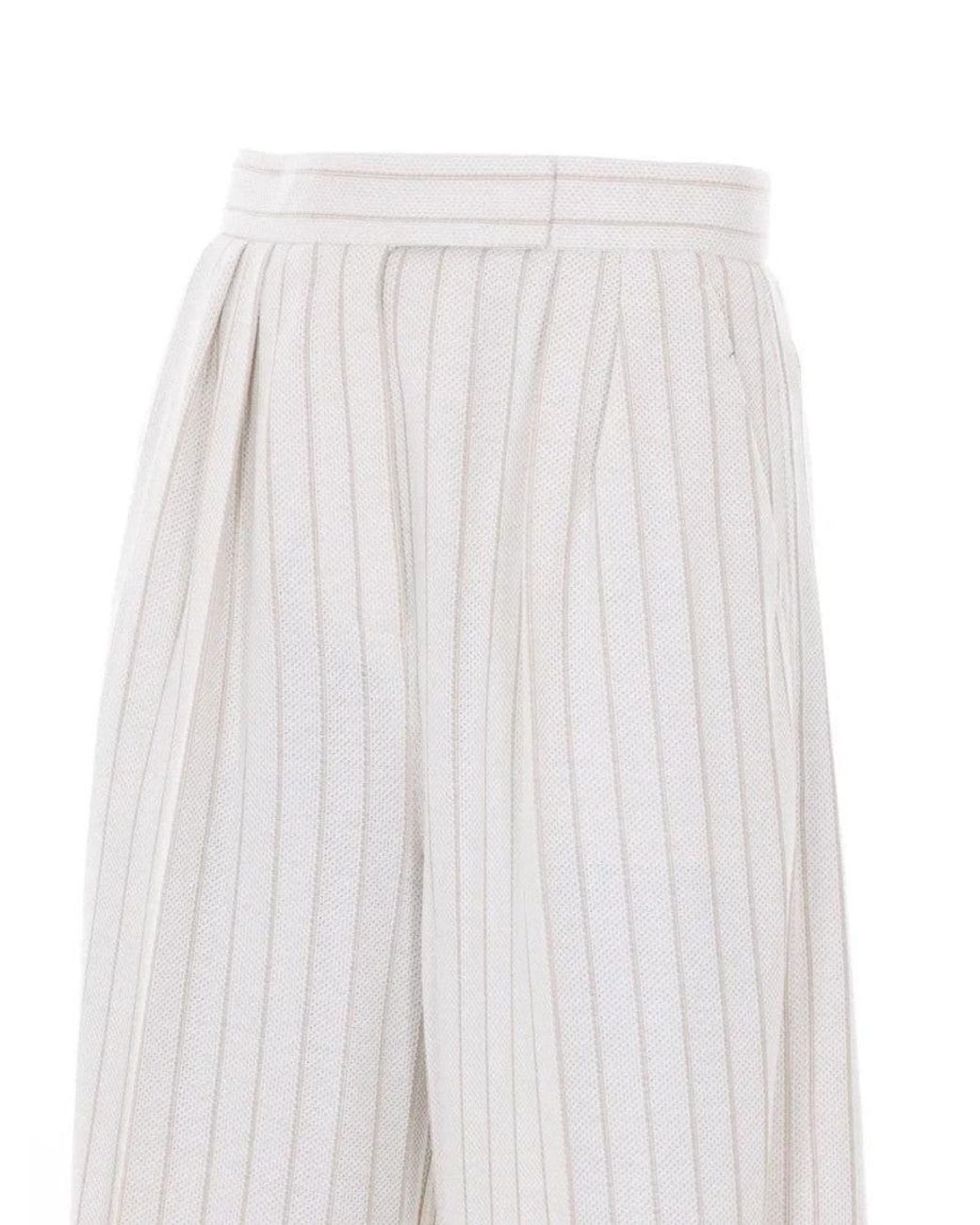 Max Mara White Relaxed Pleated Pant