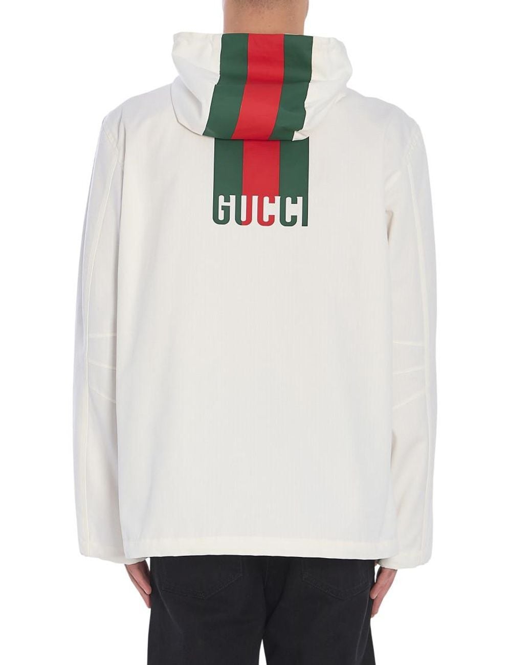 Gucci White Solid Hood Jacket for men