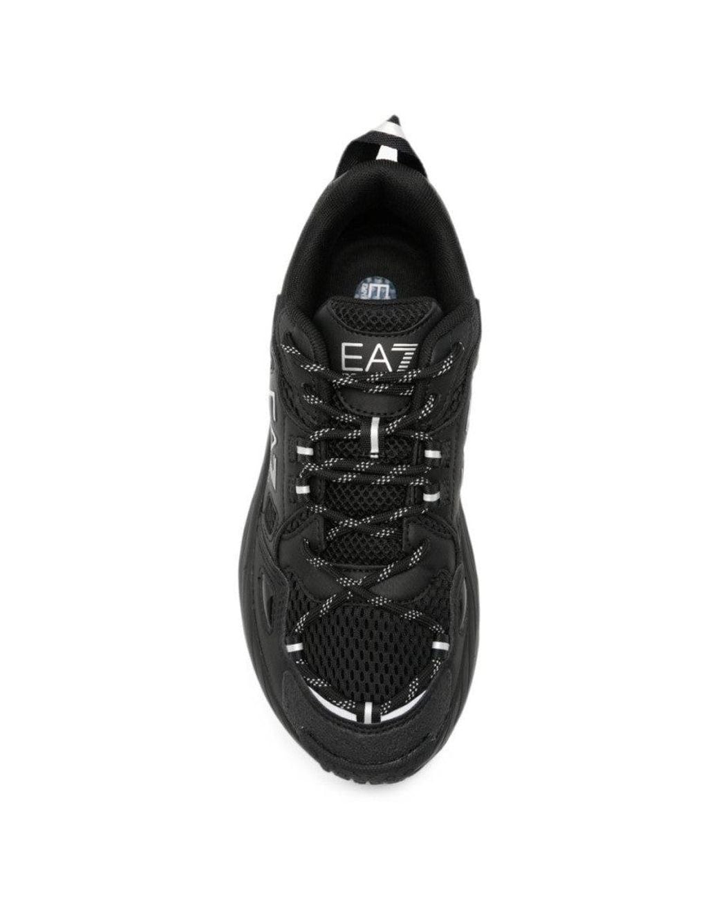 EA7 Black Logo Trail Sneakers for men