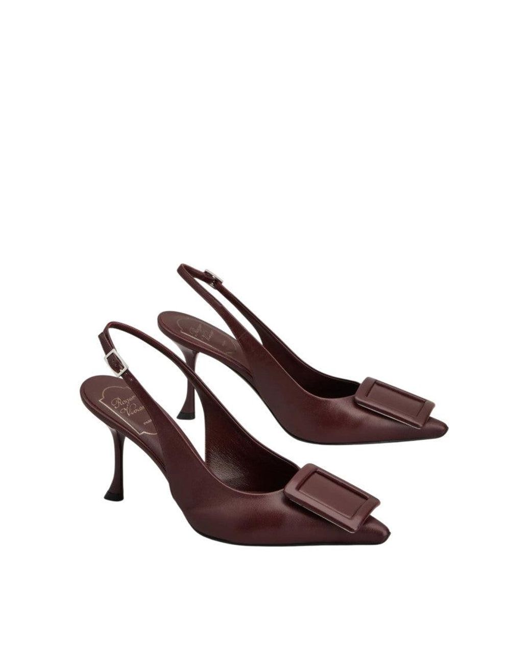 Roger Vivier Brown Slingback Pumps