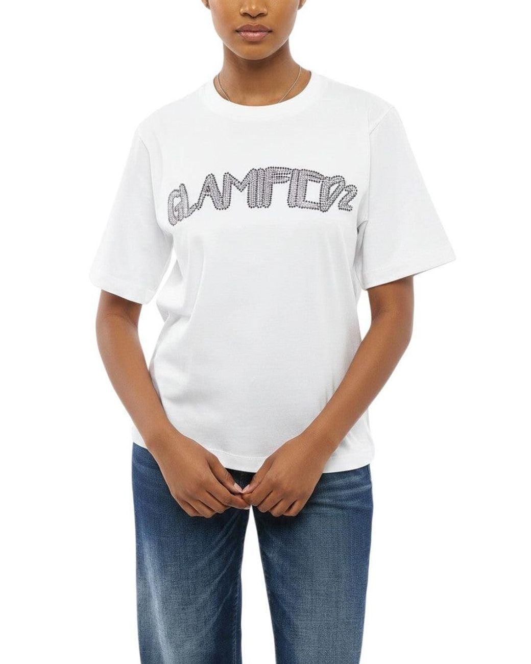 DSquared² White Graphic Crew Neck T-Shirt