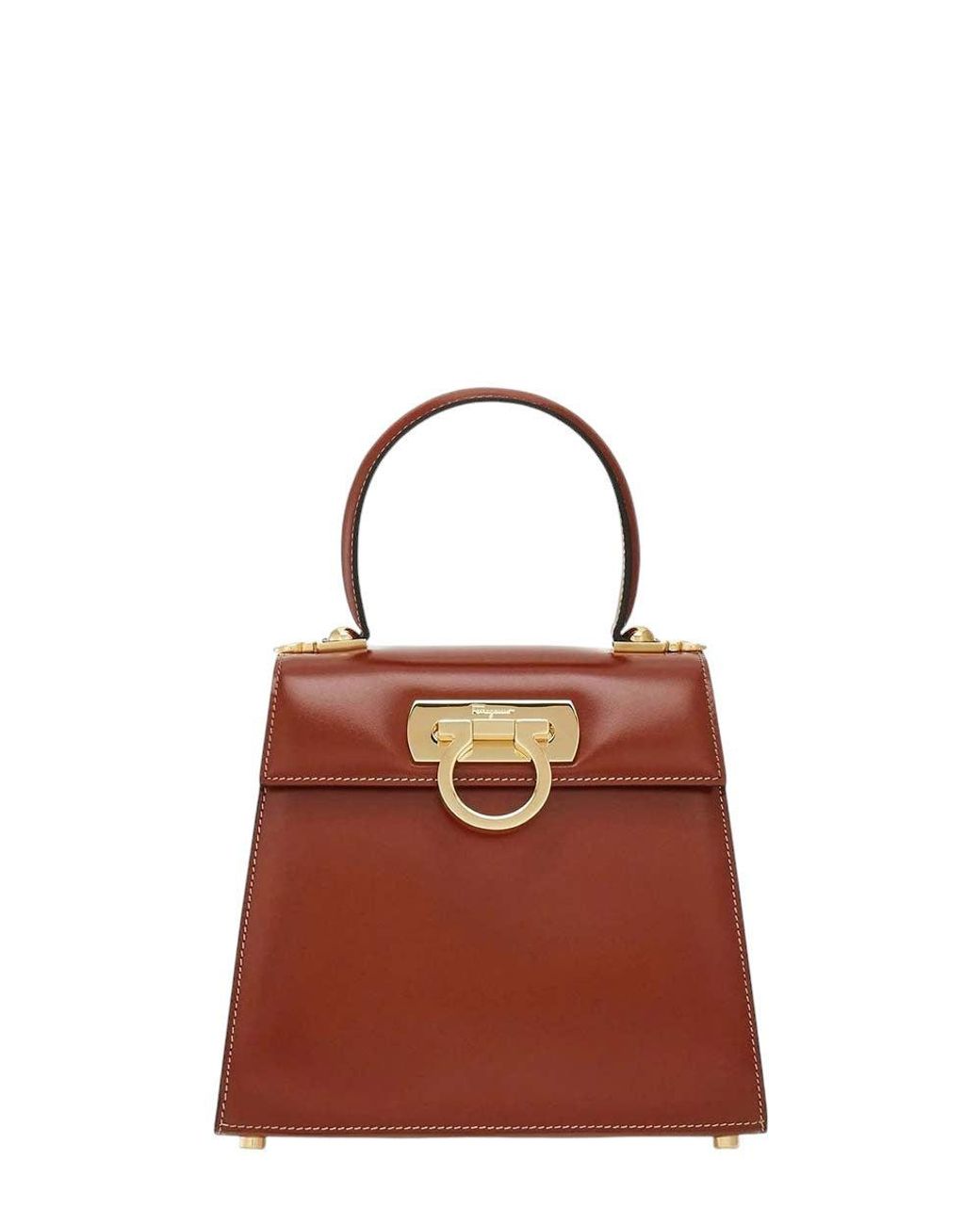 Ferragamo Brown Iconic Small Satchel