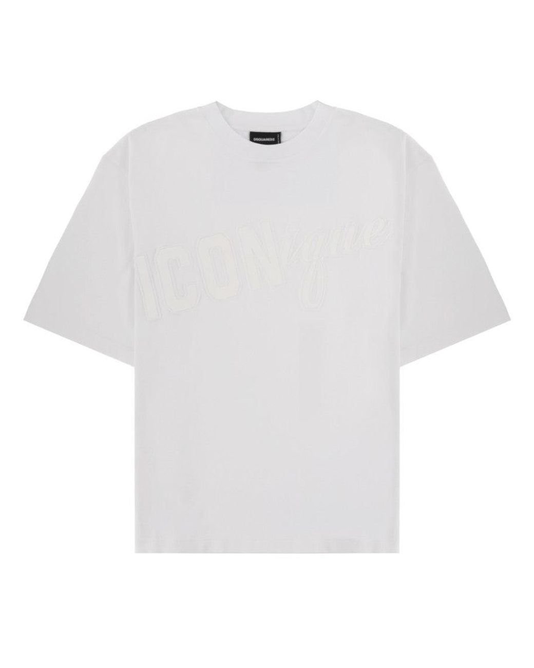 DSquared² White Dsquared2 Loose Fit Cotton T-Shirt for men