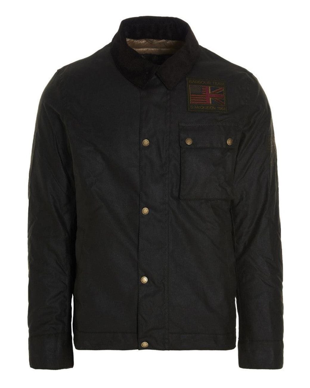 Barbour Black Dark Logo Patch Jacket for men