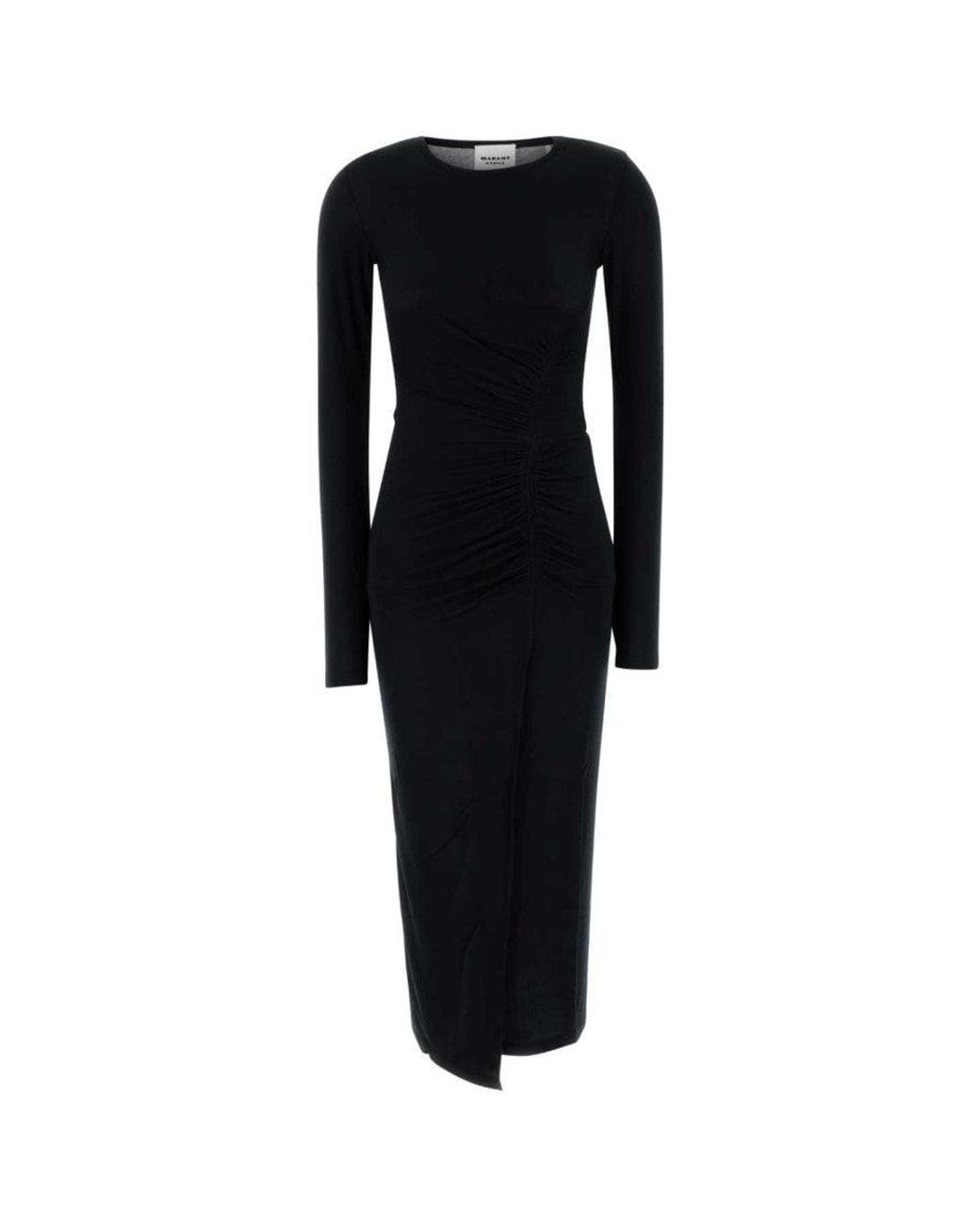Isabel Marant Black Jelina Long Draped Jersey Dress