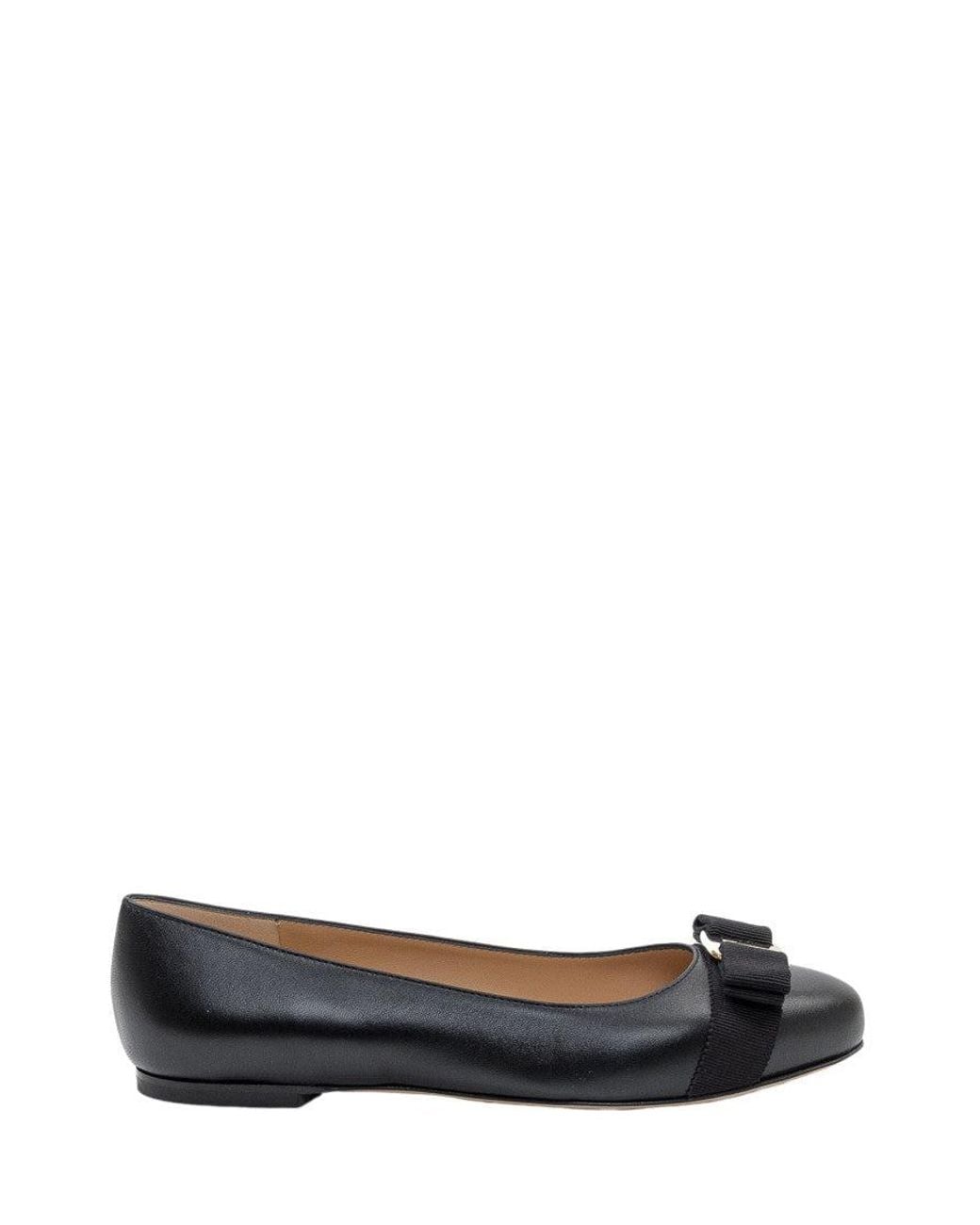 Ferragamo Black Bow Ballet Flats