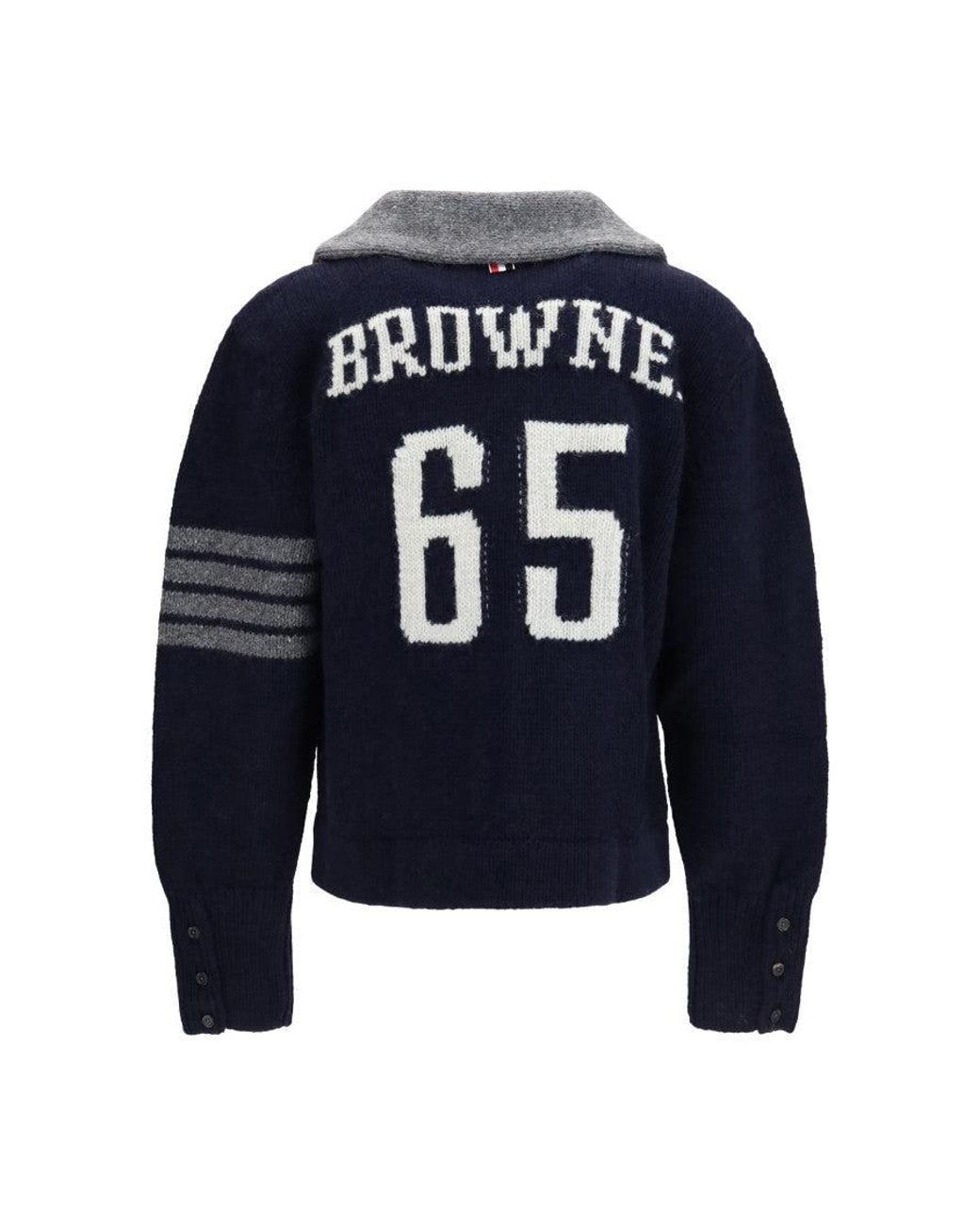 Thom Browne Blue Dark Shawl Neck Cardigan for men