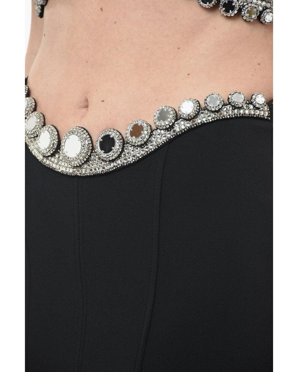 David Koma Black Embellished Mini Skirt