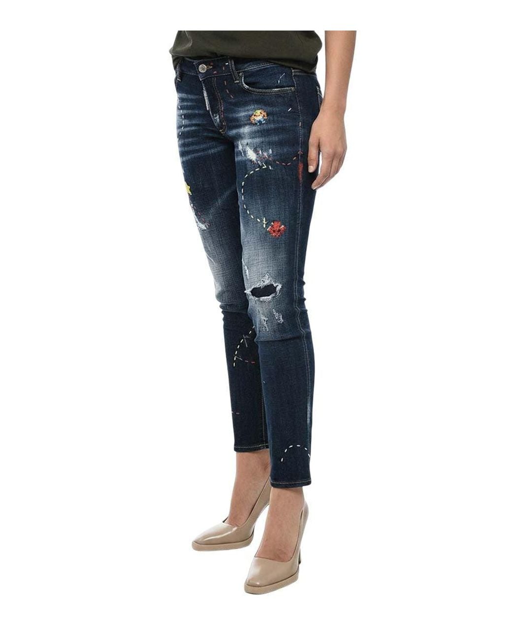 DSquared² Blue Skinny Mid Rise Jeans