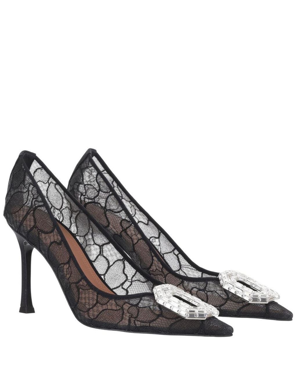 AMINA MUADDI Metallic Pointed-Toe Pumps