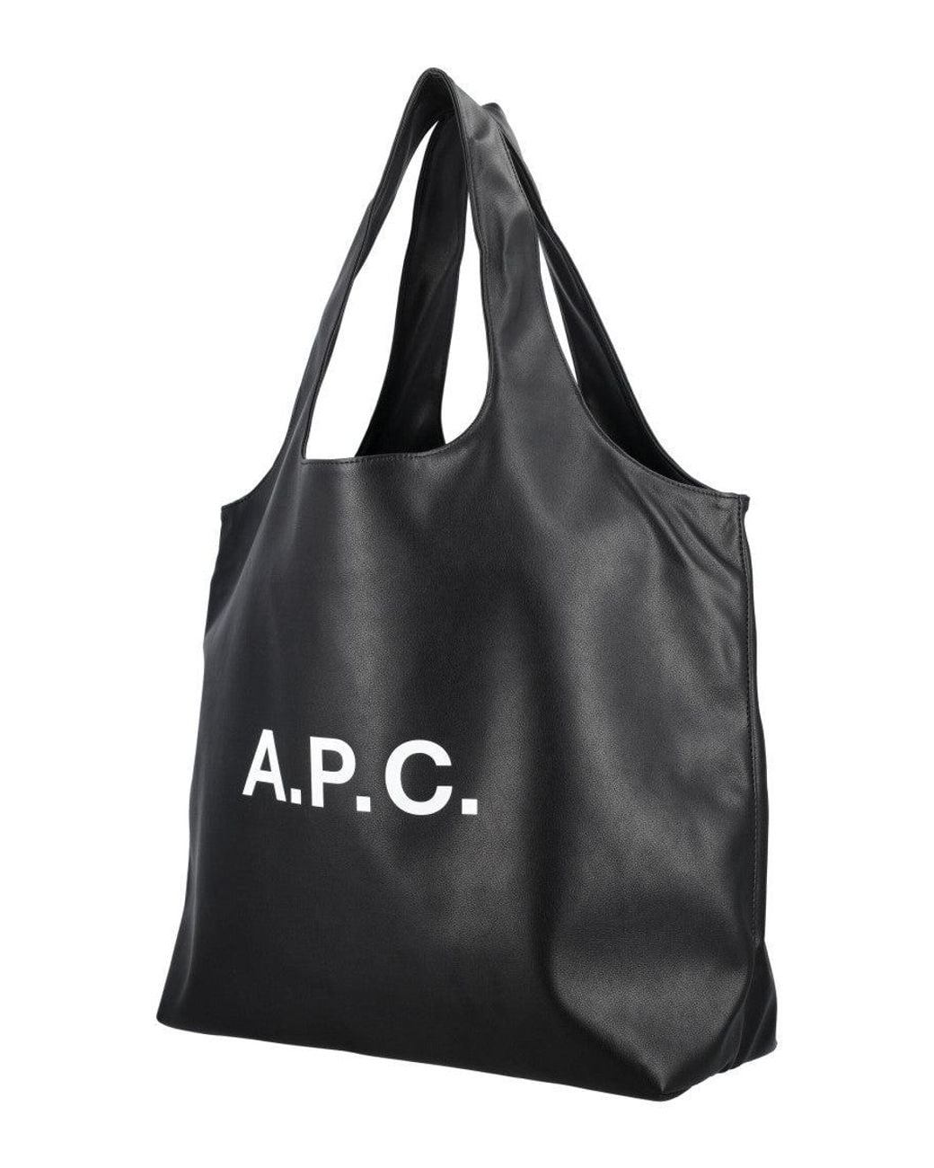 A.P.C. Black Ninon Logo-Print Tote Bag