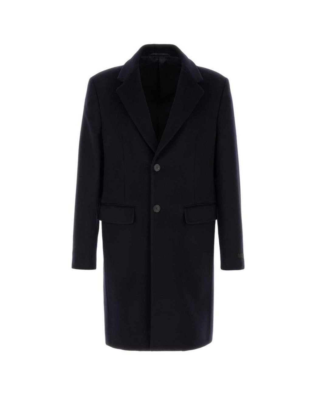 Prada Black Dark Tailored Coat for men