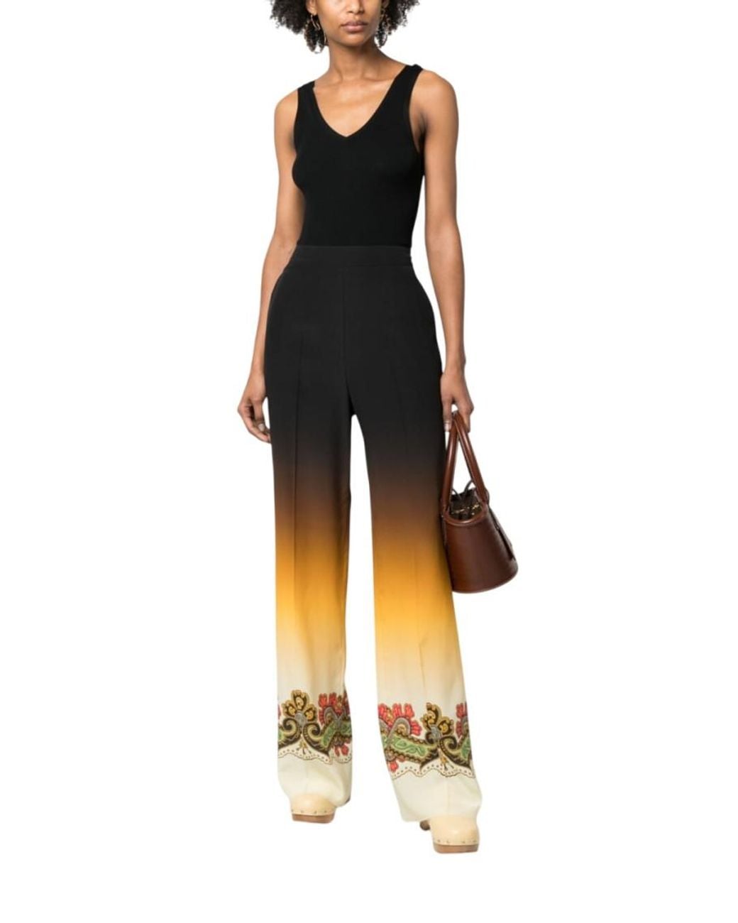 Etro Black Printed Trousers