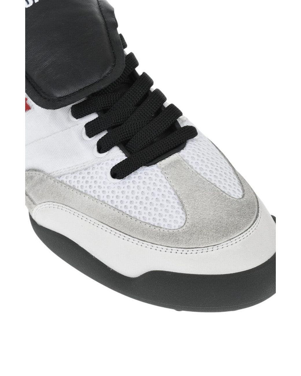 DSquared² White Logo Vintage-Effect Sneakers for men