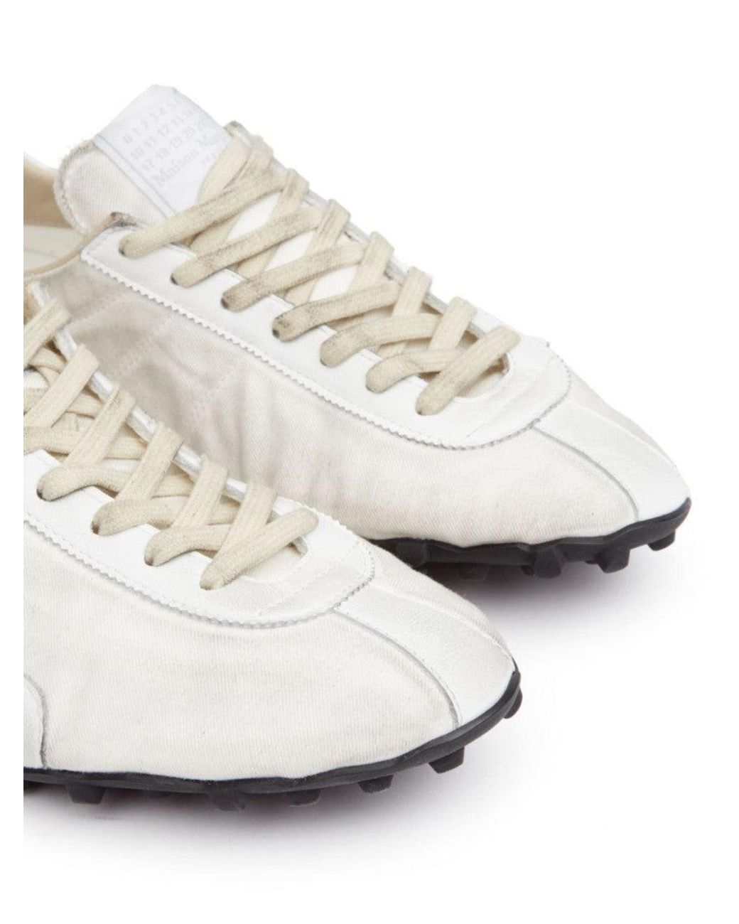 Maison Margiela White Sprinters Drill Cotton With Vintage Treatment Sneakers