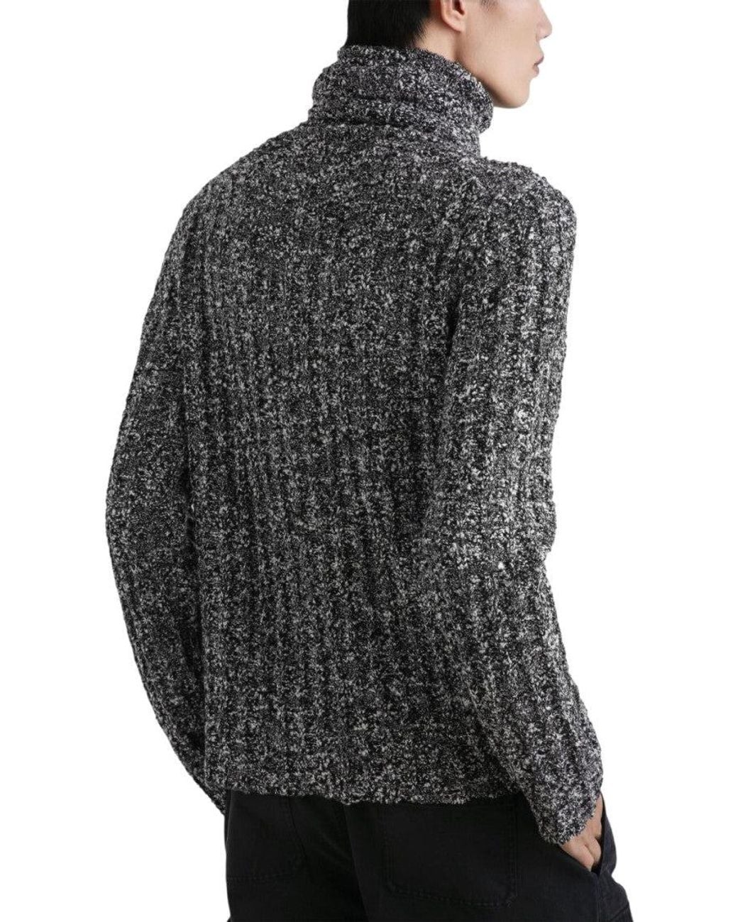 Dolce & Gabbana Gray Blackwhite Turtle Neck Sweater for men