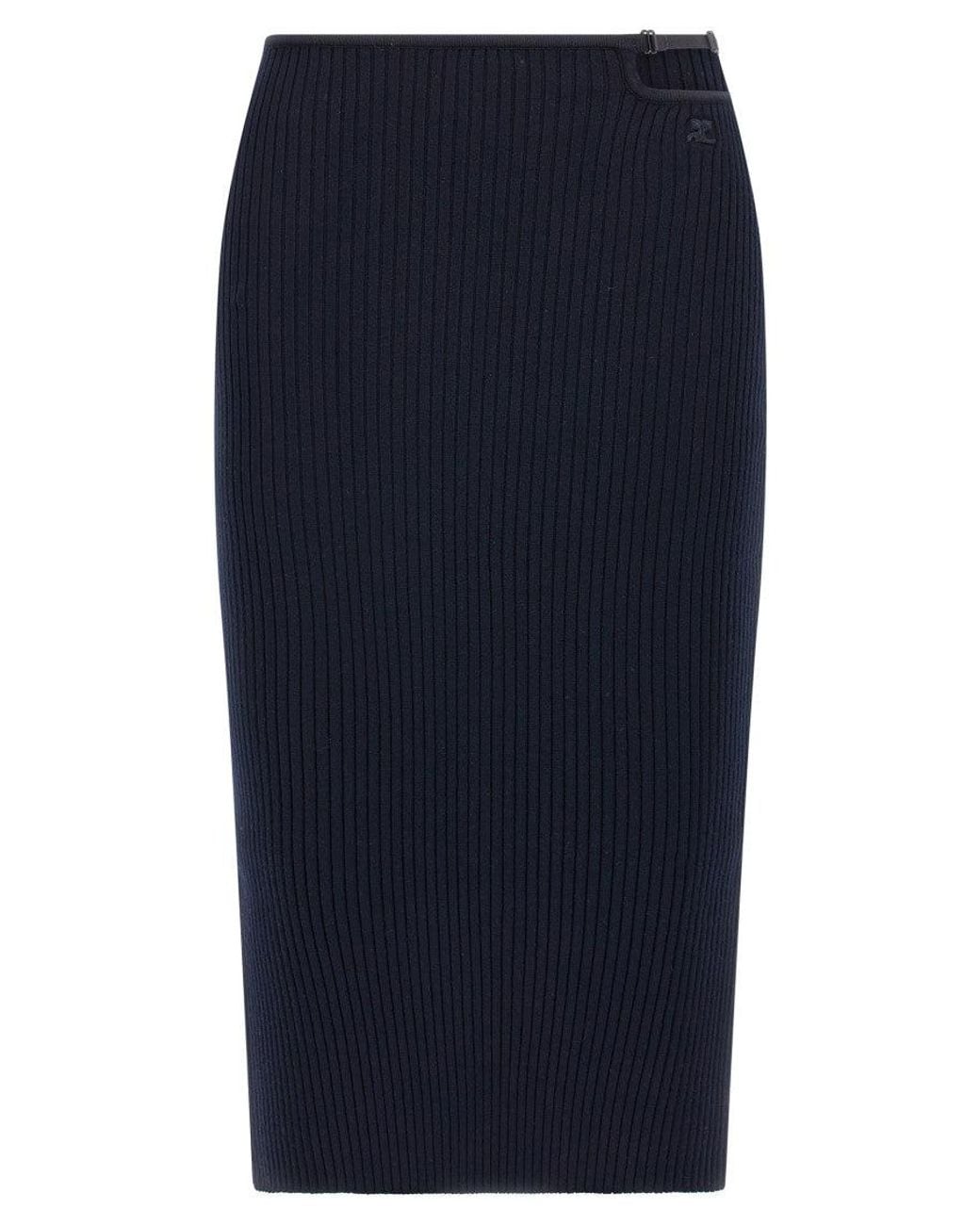 Courreges Blue 'Loop Rib Knit' Skirt