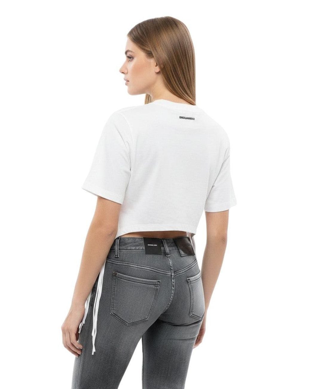 DSquared² Gray Graphic Crew Neck T-Shirt