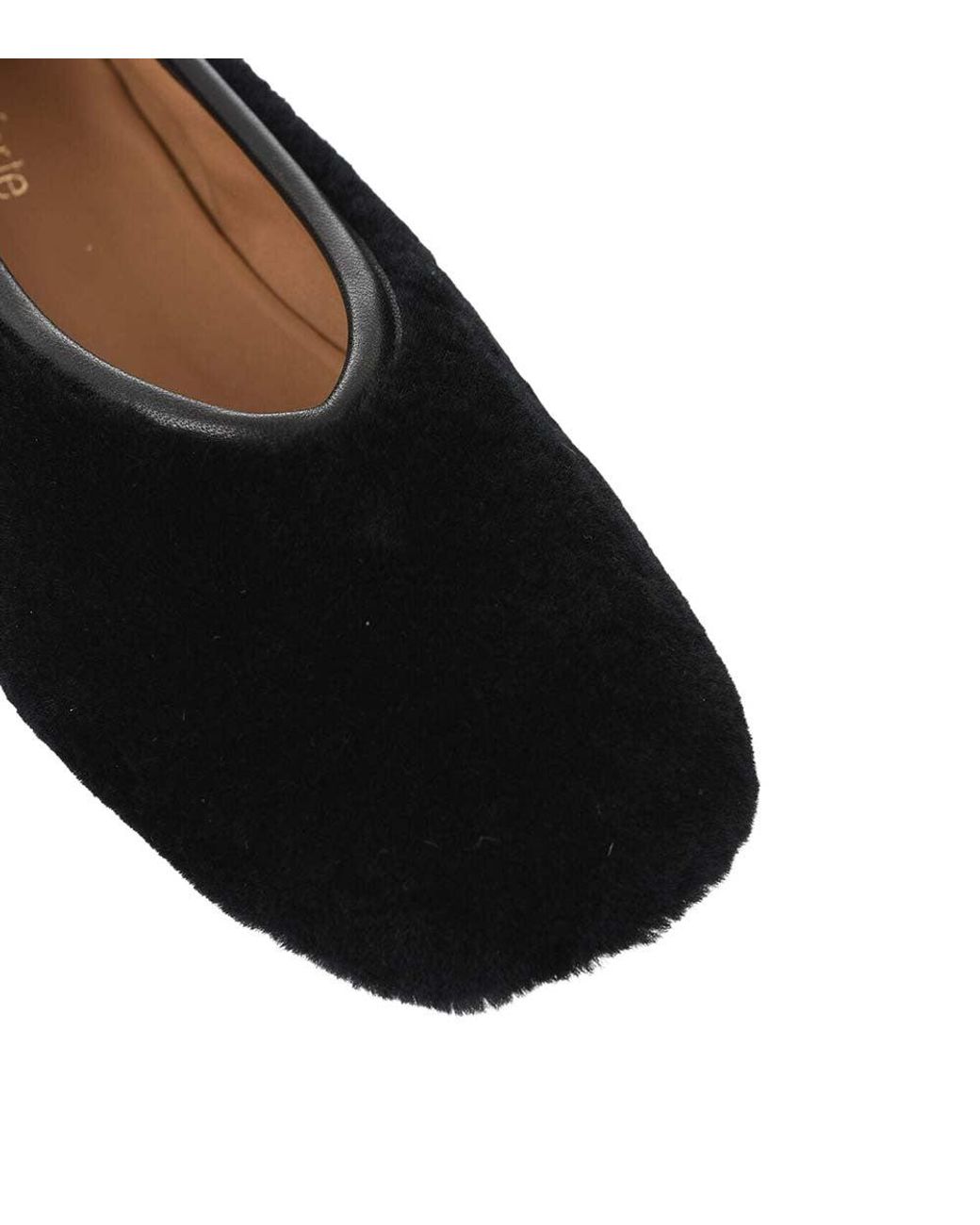Forte_forte Black Shearling Ballet Flats