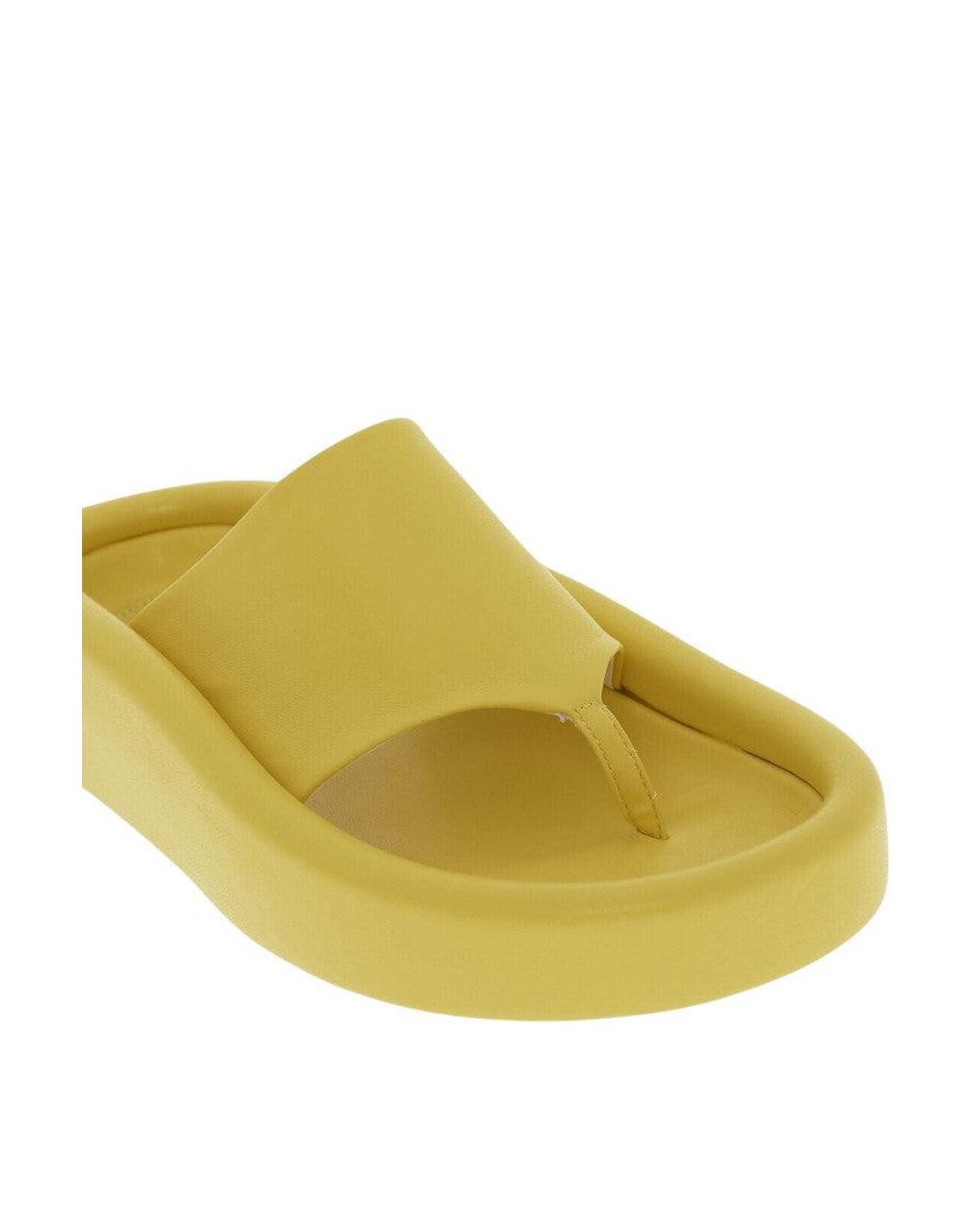 Maison Margiela Yellow Leather Thong Sandals