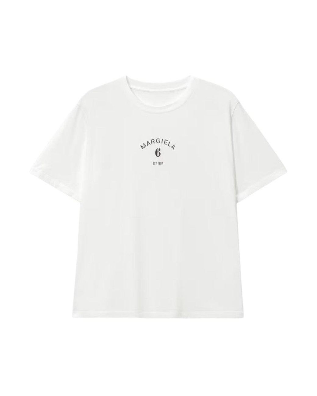 MM6 by Maison Margiela White Logo T-Shirt for men