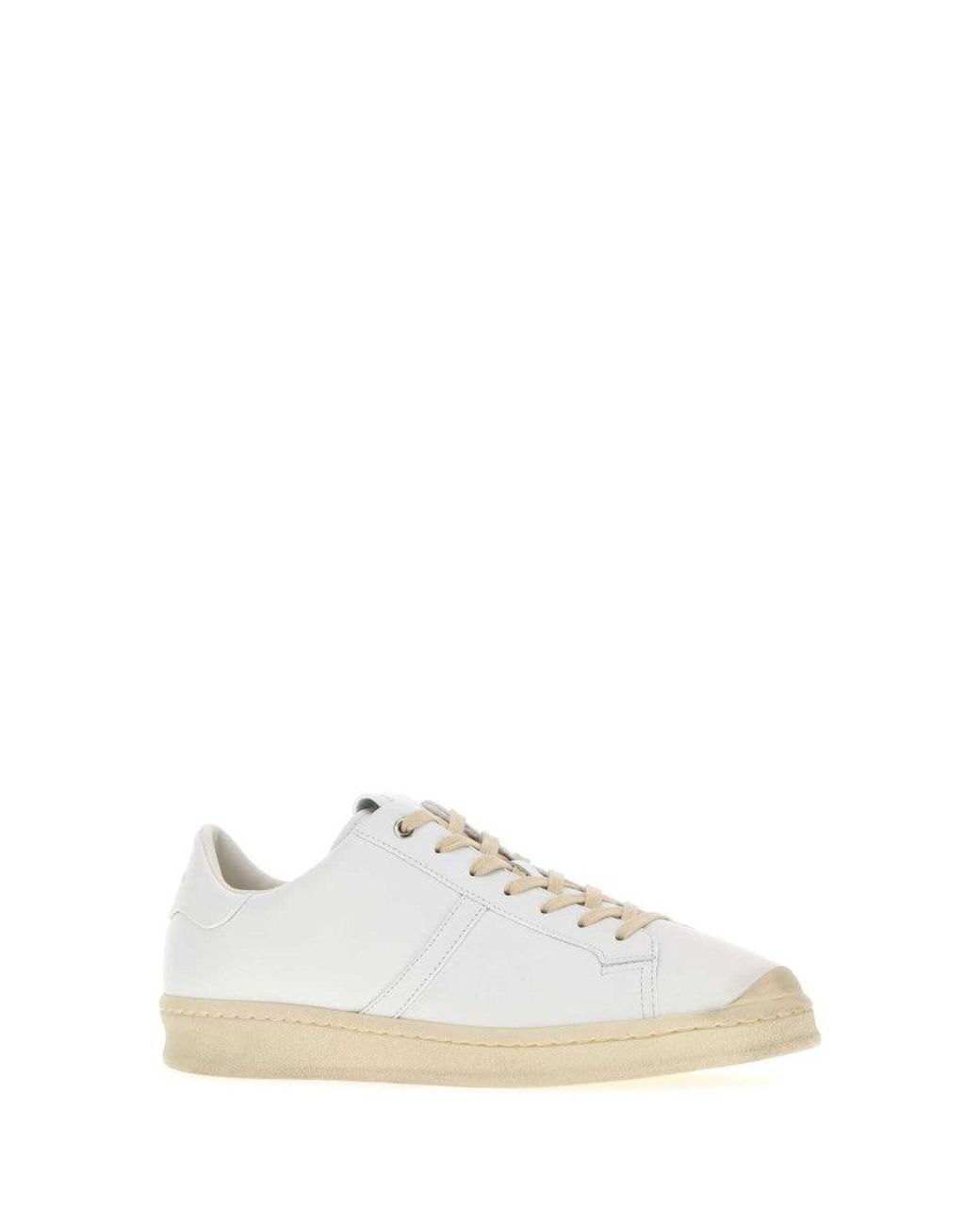 Jil Sander White Lace-Up Sneakers for men