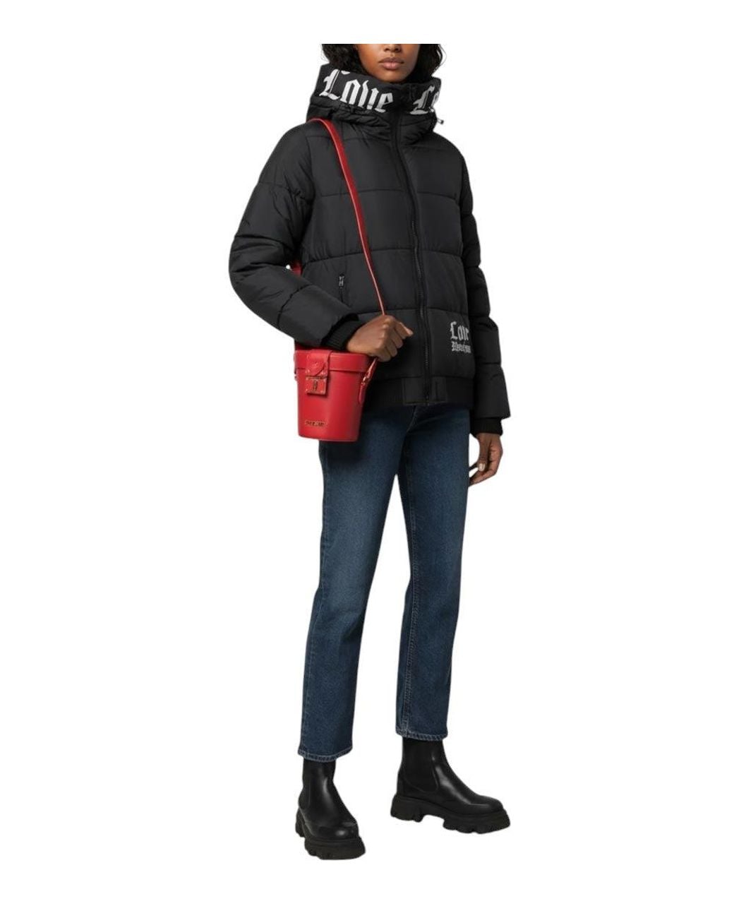 Love Moschino Red Logo Mini Bucket Bag