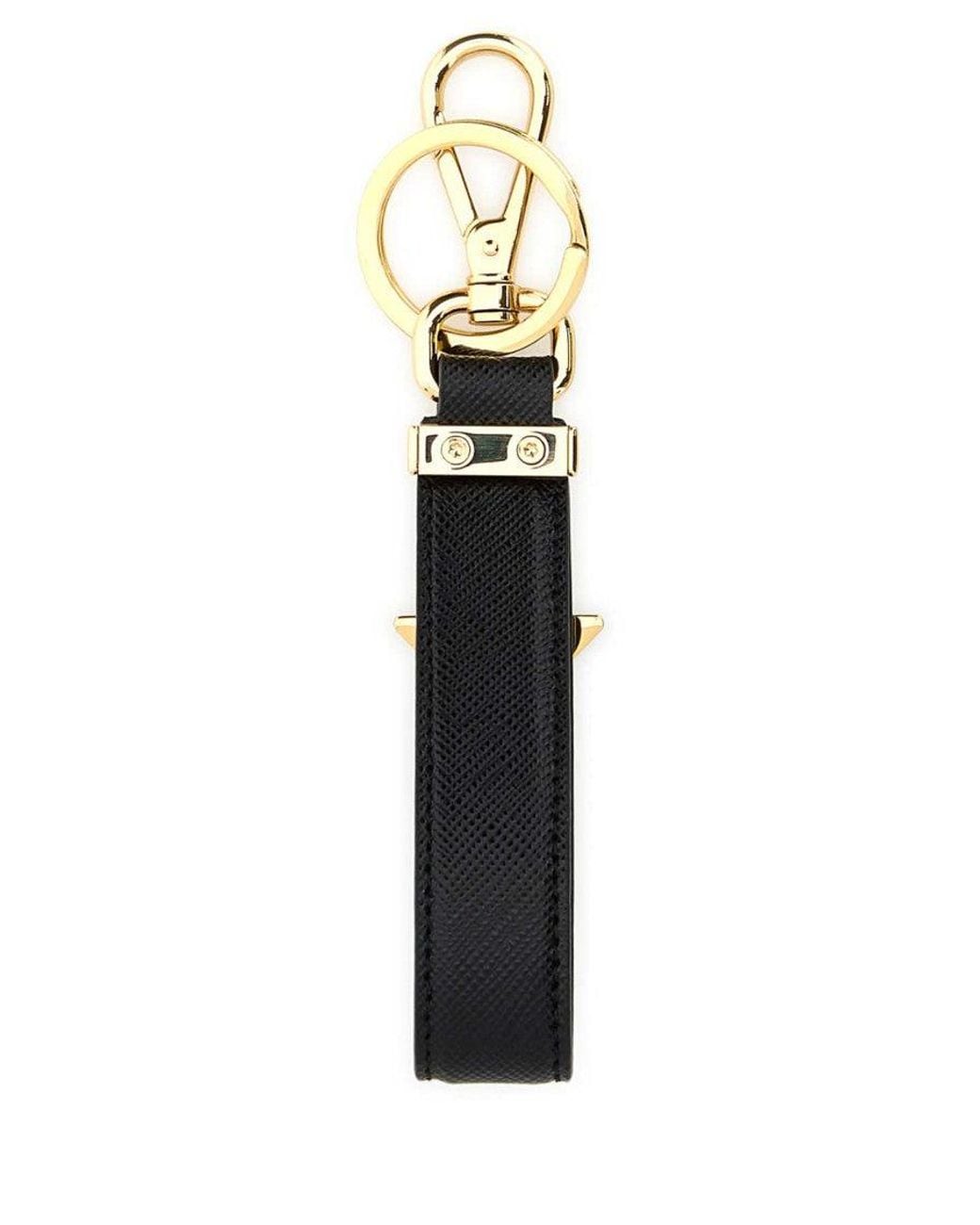 Prada Black Leather Key Ring