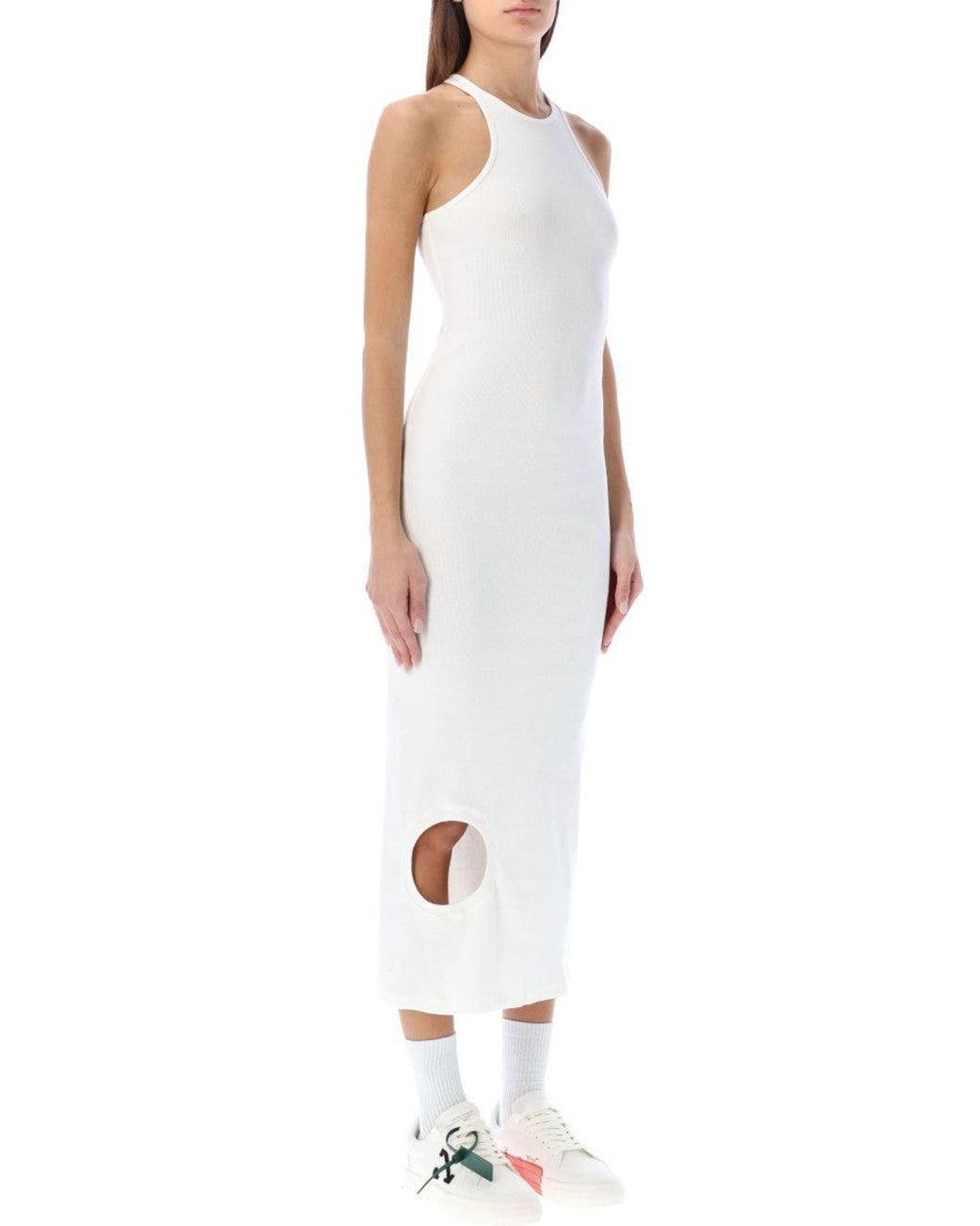 Off-White c/o Virgil Abloh White Halter Neck Midi Dress
