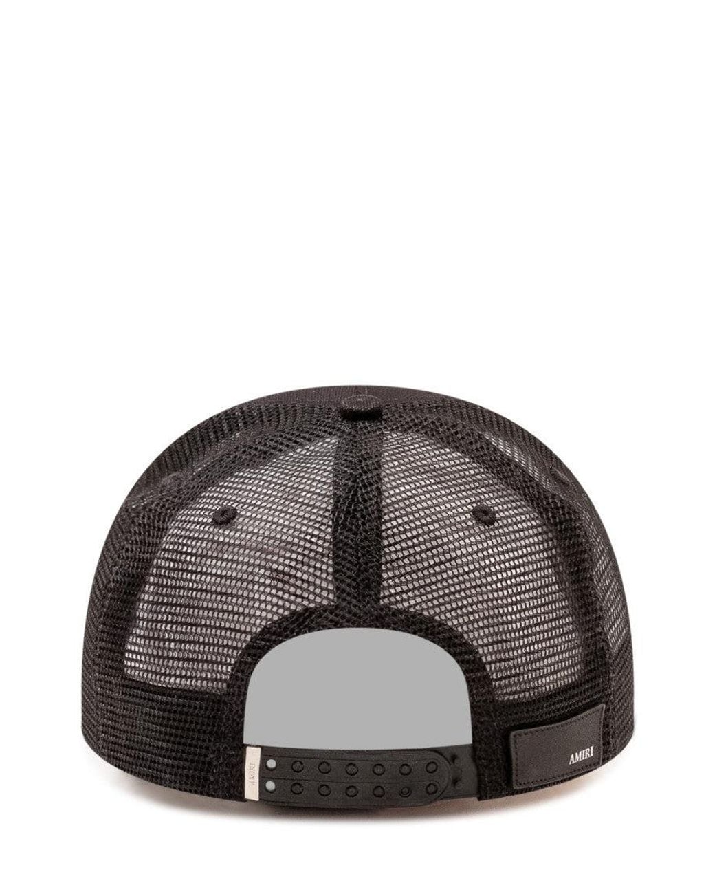 Amiri Black Logo Textured Baseball Hat for men