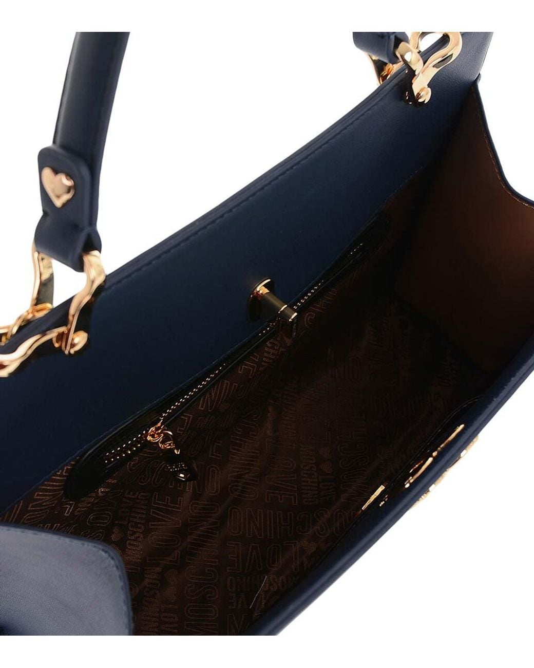 Love Moschino Blue Logo Plaque Small Satchel