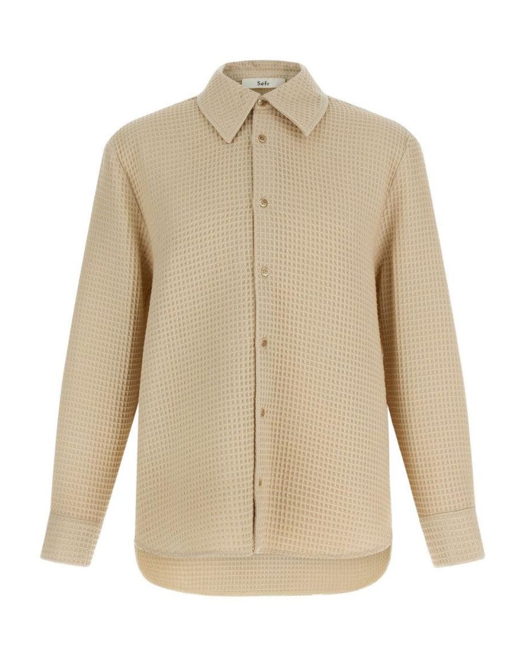Séfr Natural Ivory Waffle Shirt for men