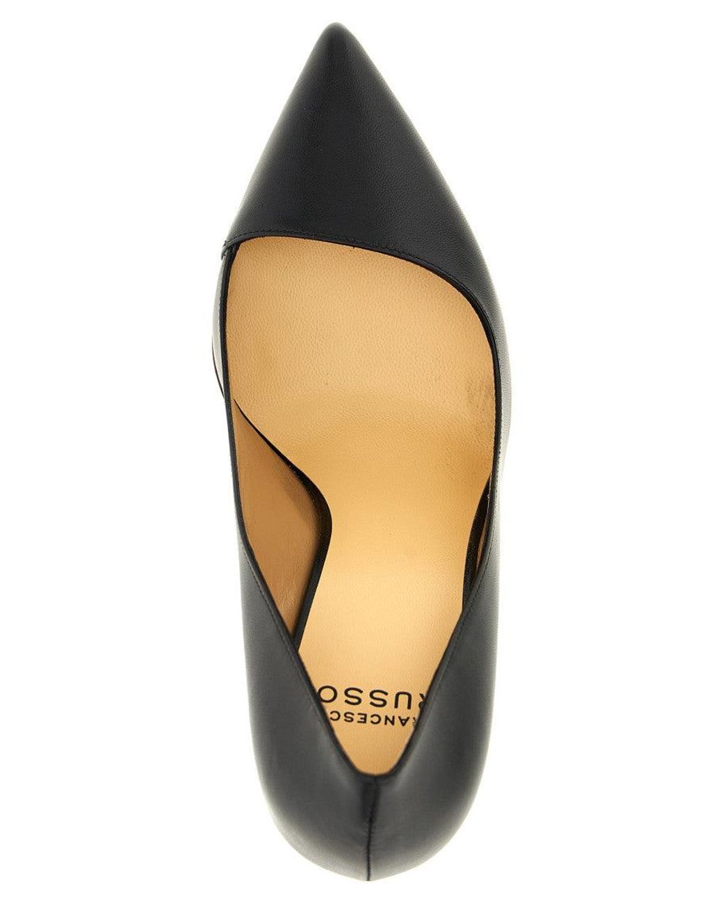 Francesco Russo Black Pointed Toe Pumps