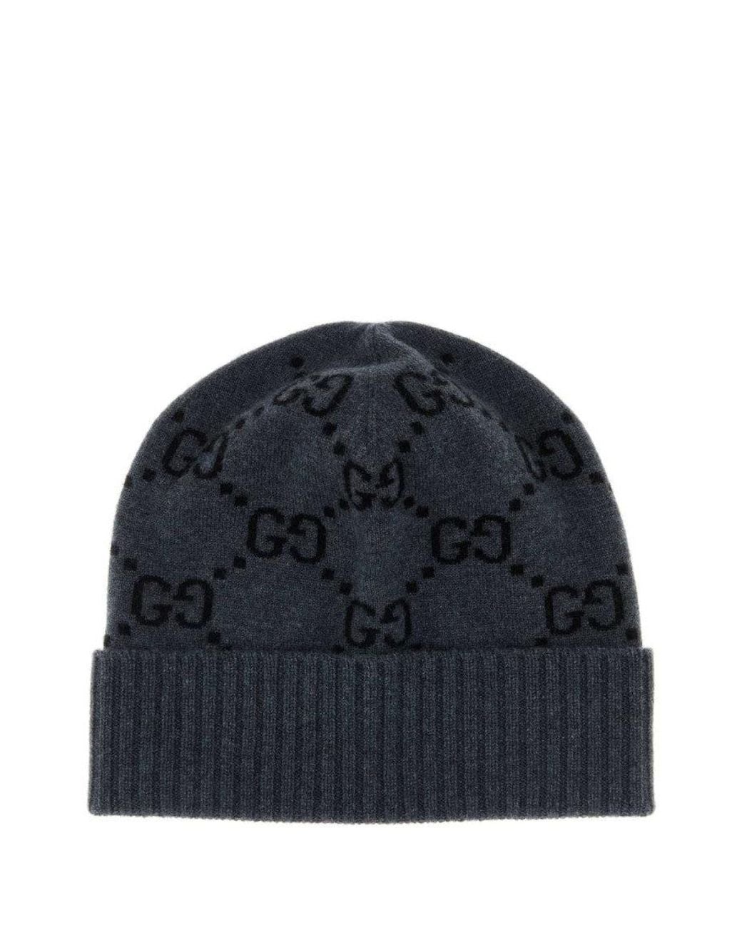 Gucci Blue Gg Logo Beanies Hat for men