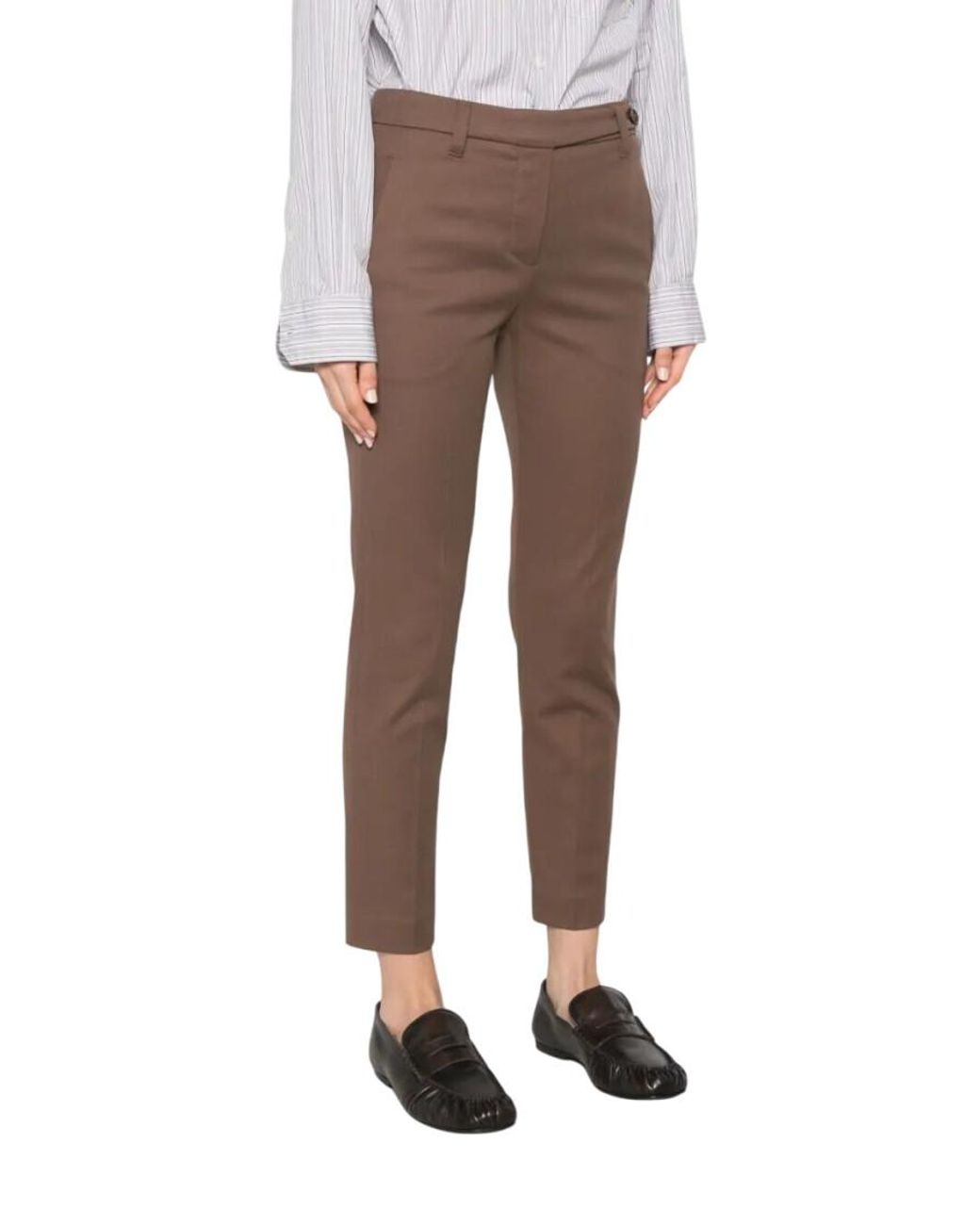 Brunello Cucinelli Brown Slim Flat Front Pants