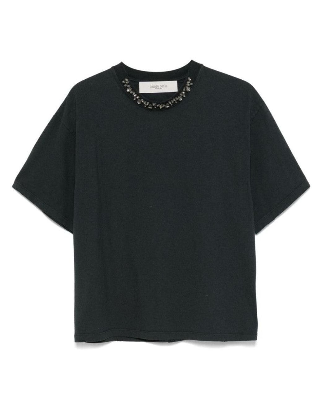 Golden Goose Deluxe Brand Black Crystal T-Shirt