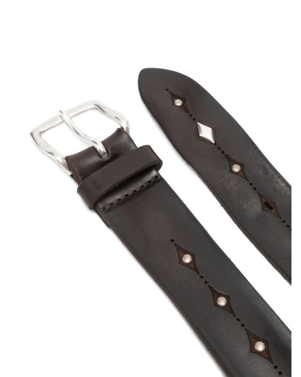 Orciani Gray Studded Buckle Belt for men