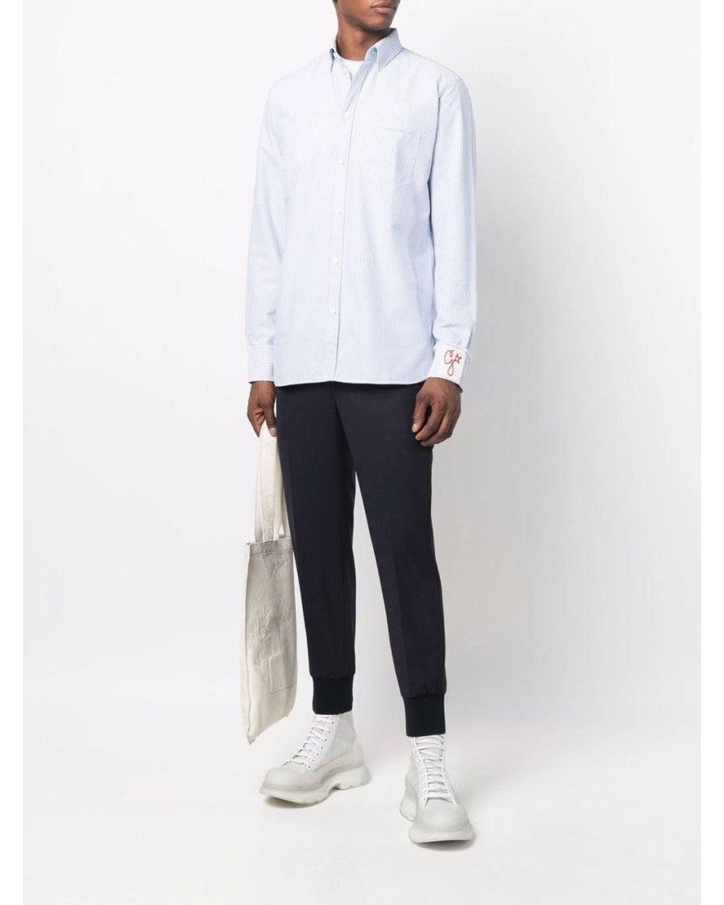 Golden Goose Deluxe Brand White Light Logo Patch Shirt for men