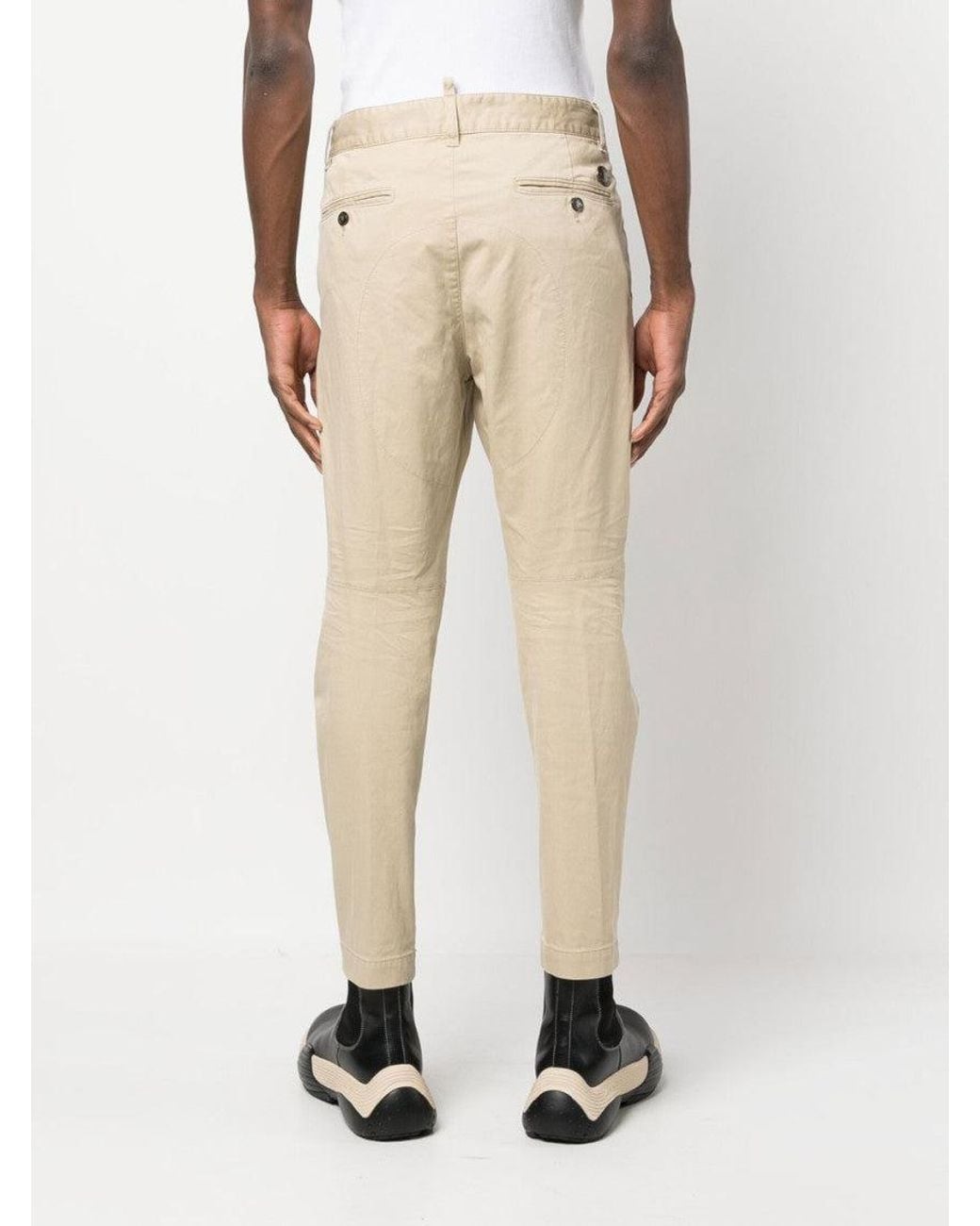 DSquared² Natural Mid-Rise Trousers for men