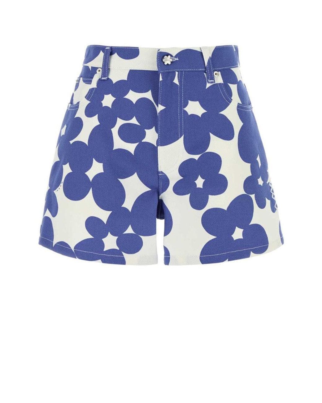 Marni Blue Printed Denim Shorts