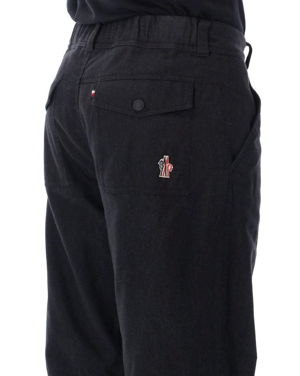Moncler Black Relaxed Solid Trousers for men